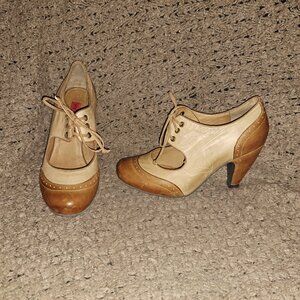 MIZ MOOZ-Symphony-Cone-Rockabilly/Retro-Brown/Tan Spectator-Sz 6.5-Excellent